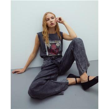 Camiseta print Andam gris