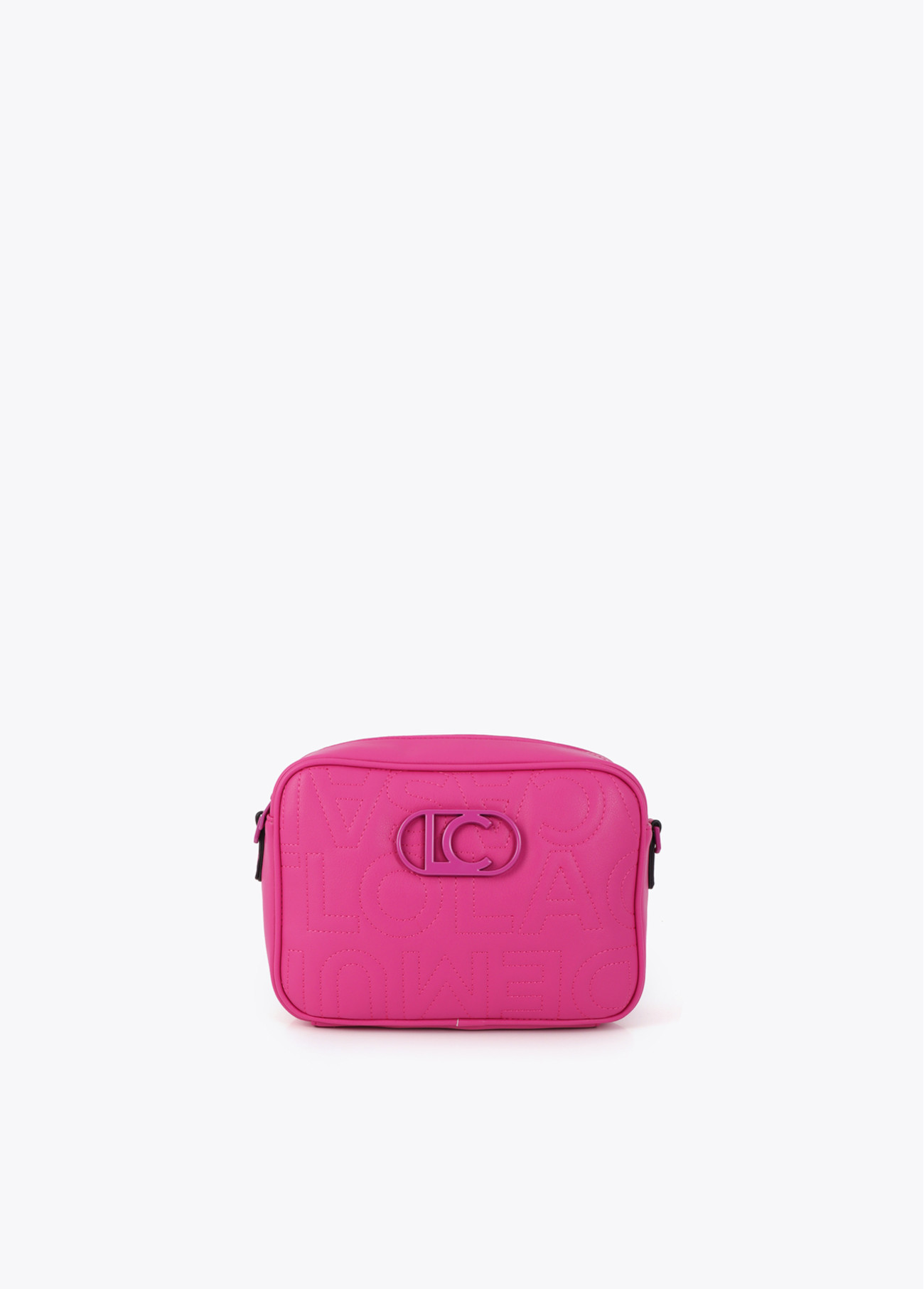 Bandolera Pespuntes Monograma Lola Casademunt fucsia