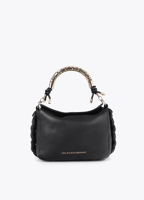 Bolso bandolera asa metálica troquelada Lola Casademunt negro
