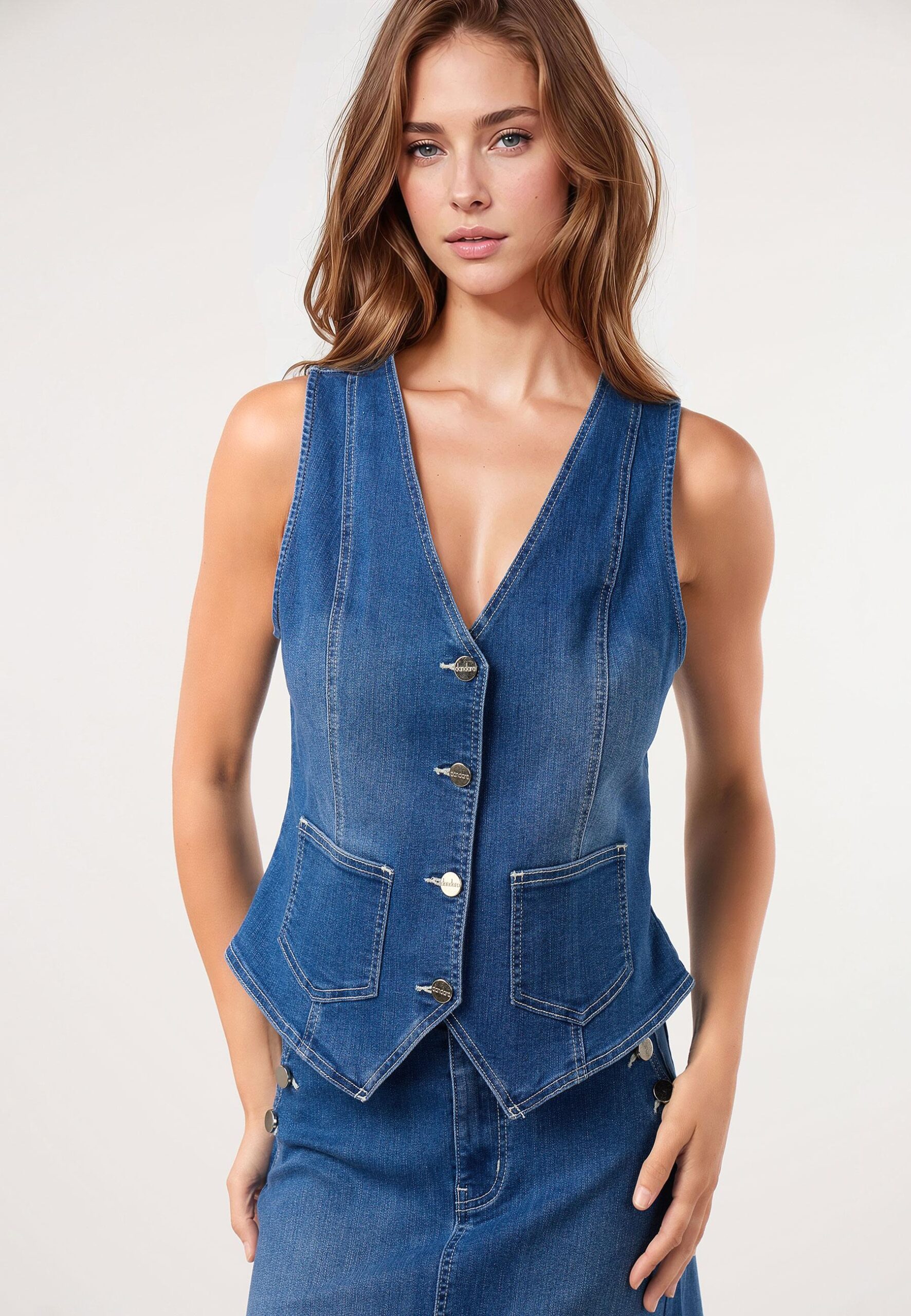 Chaleco denim Dandara azul