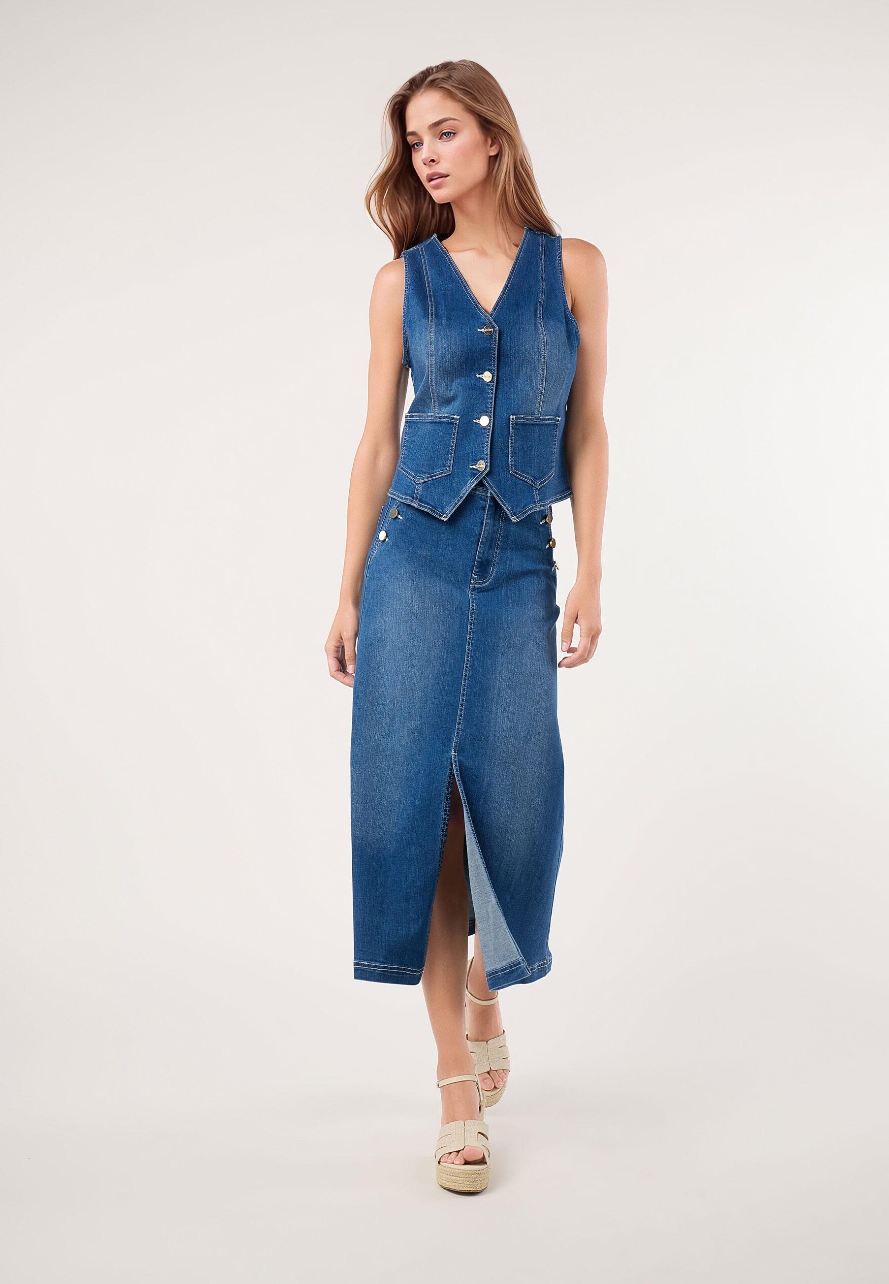 Falda denim Dandara azul