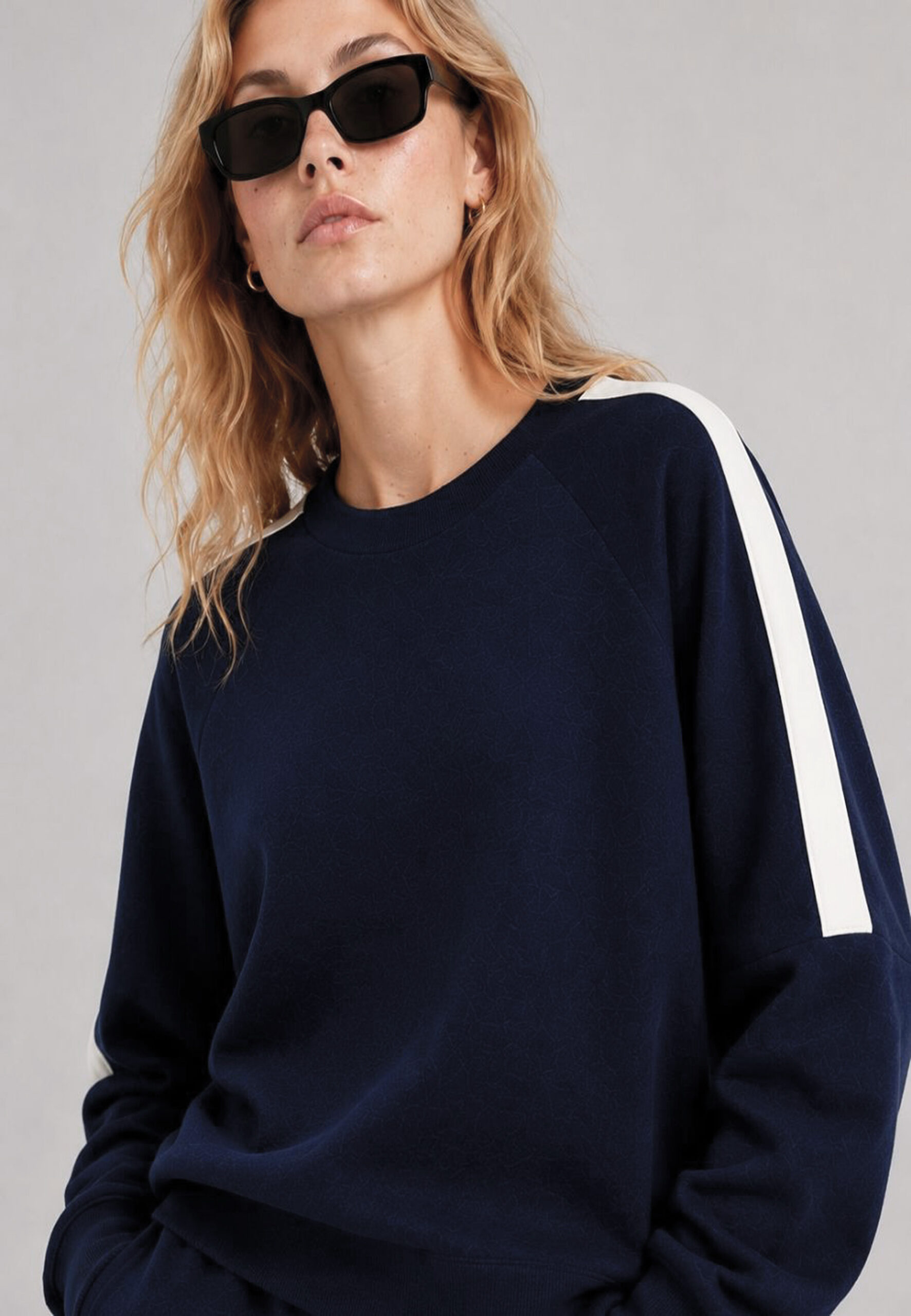 Jersey de mujer con manga de rayas Dandara marino