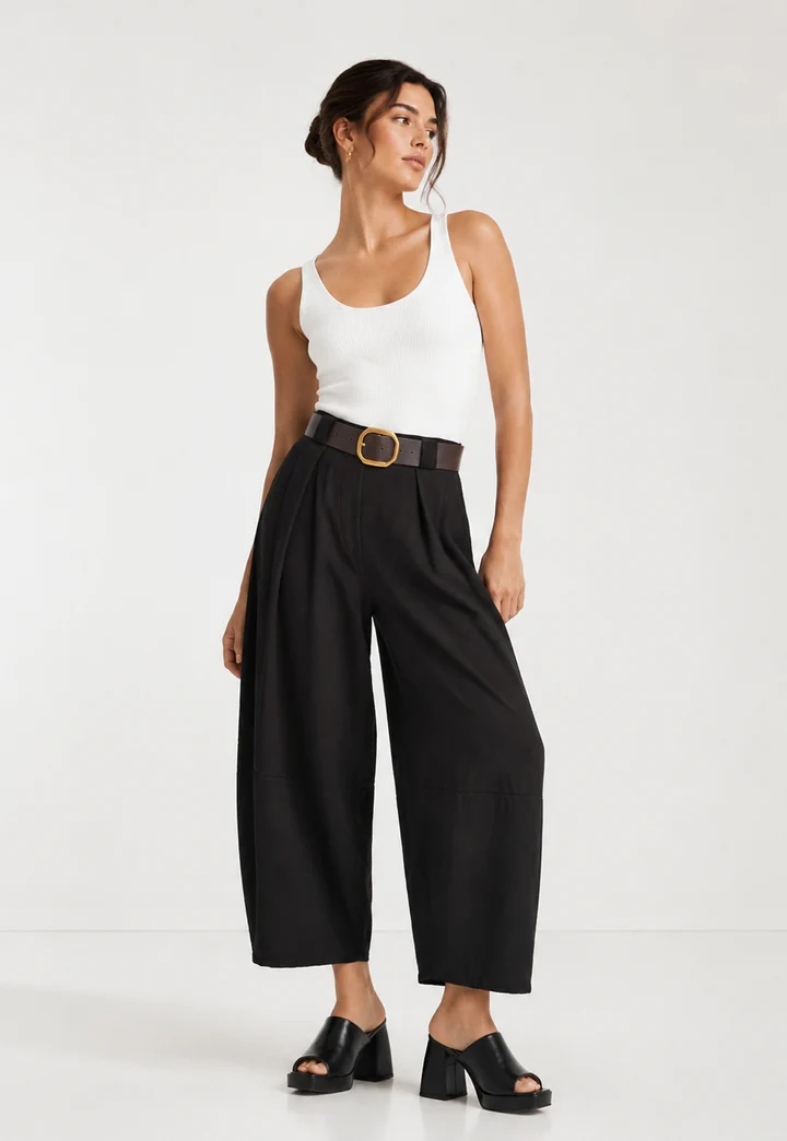 Pantalón Barrel Armonías negro