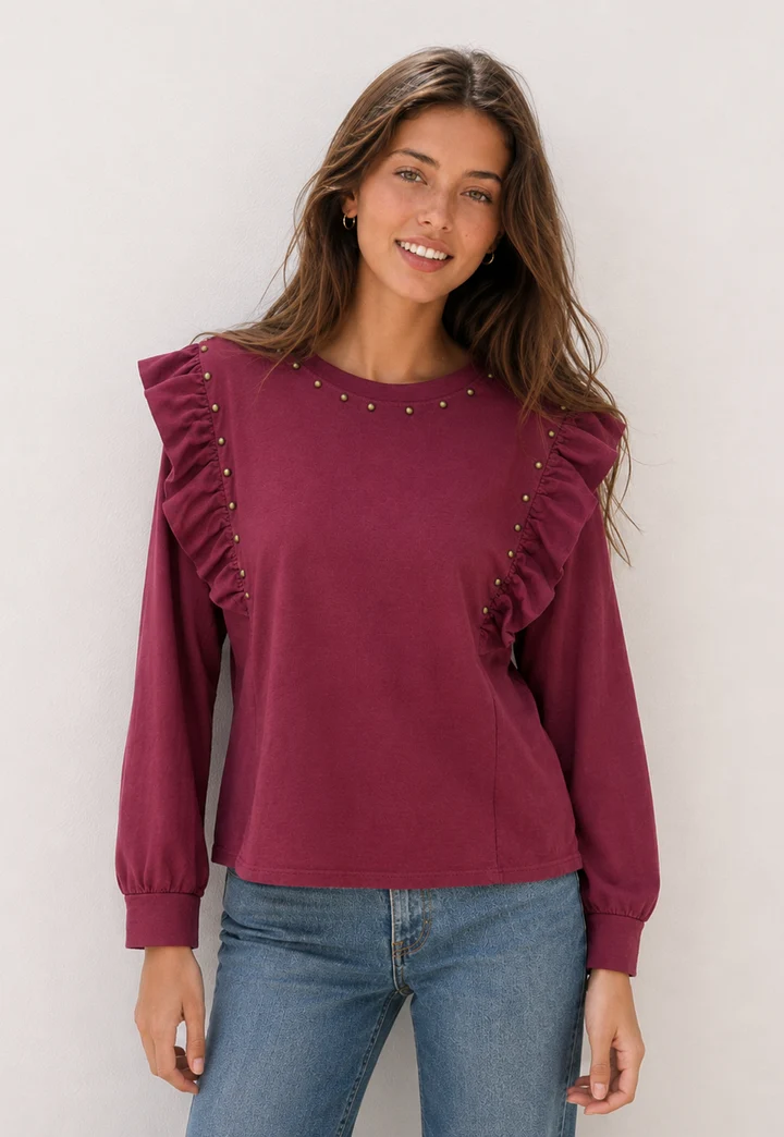 Camiseta Tamy Armonías Burdeos