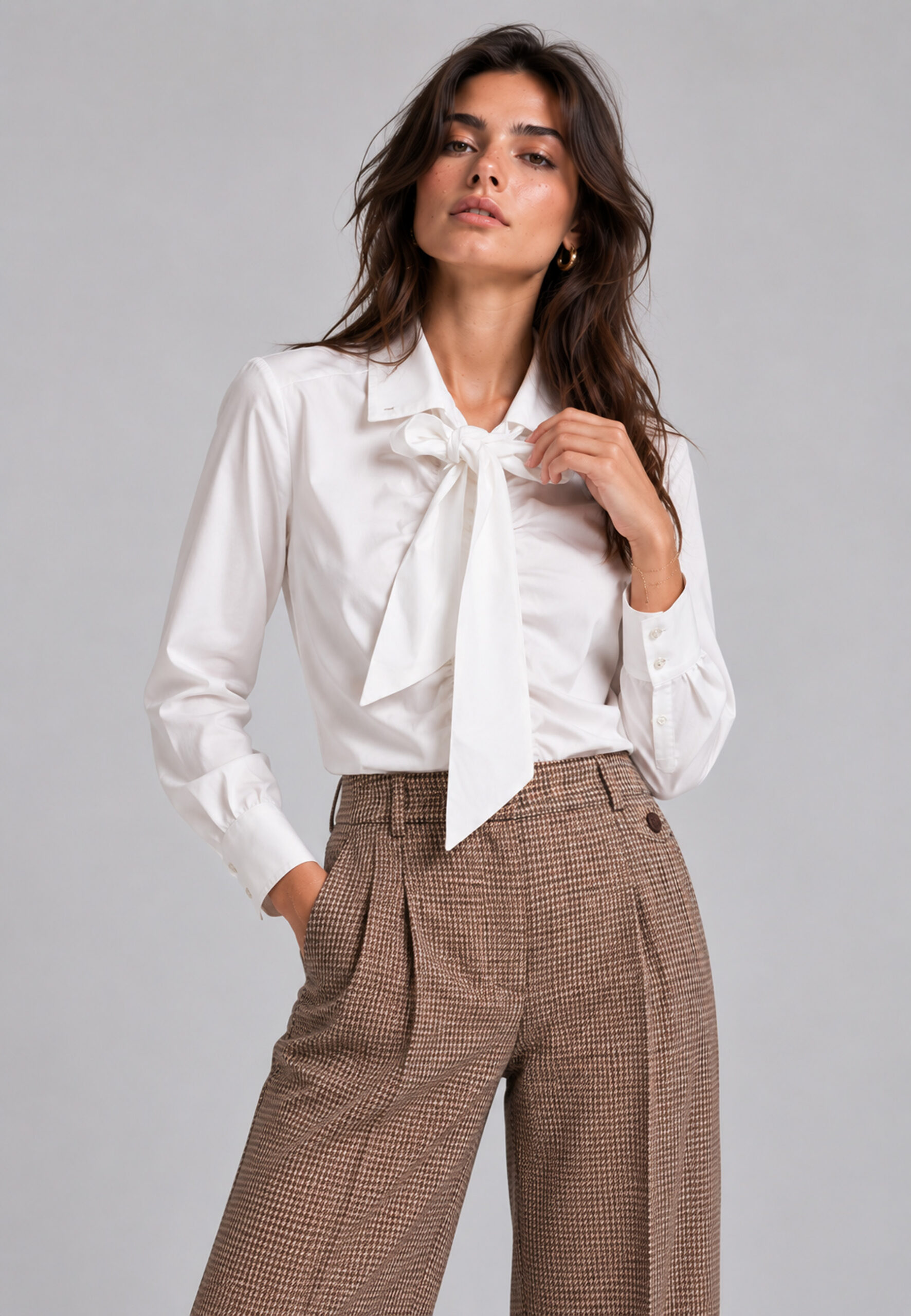 Blusa de mujer con frunces Dandara blanca