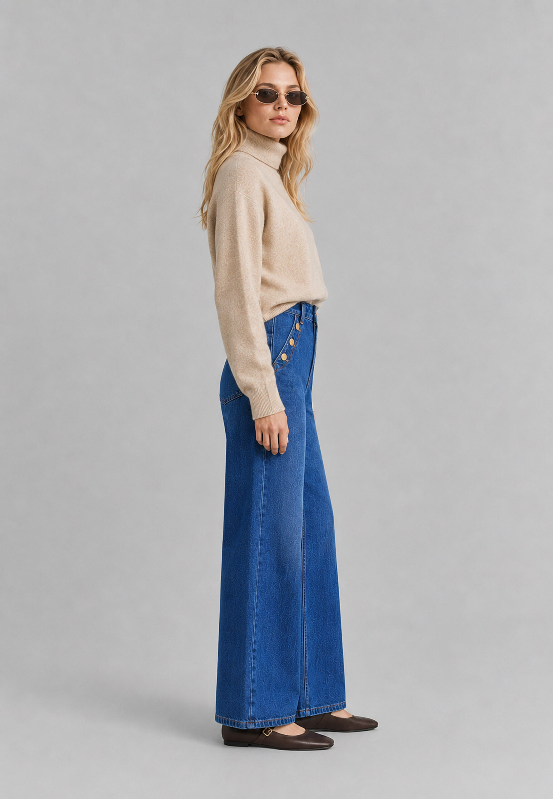 Jeans crop de mujer Dandara azul