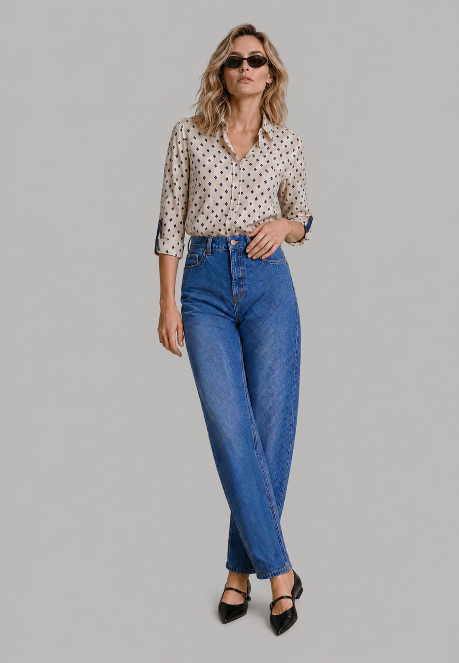 Pantalón balloon de mujer Dandara azul