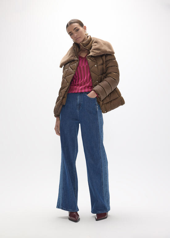 Anorak corto con doble cuello Lola Casademunt Caramelo