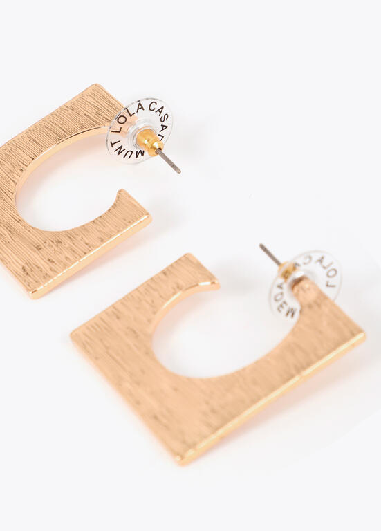 Pendiente cuadrado textura Lola Casademunt dorado