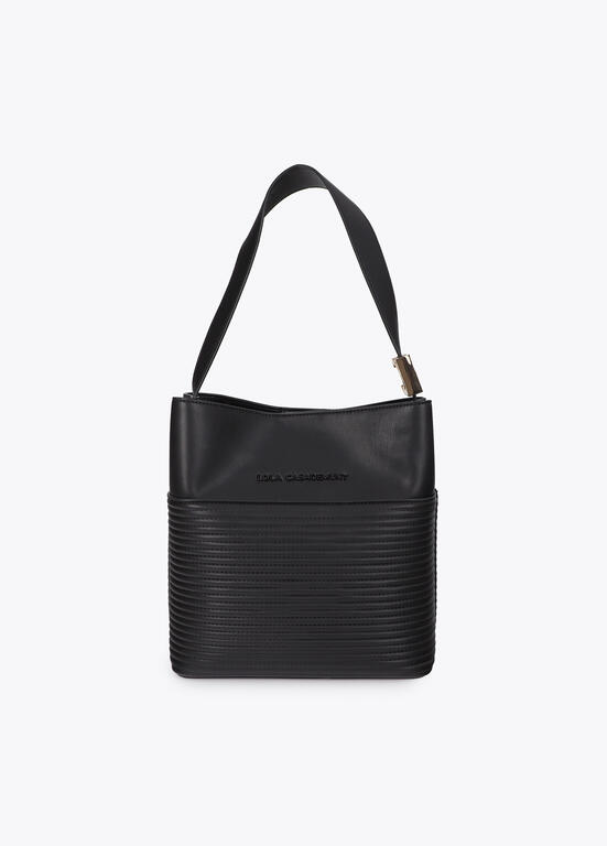 Shopper rayas acolchadas Lola Casademunt negro