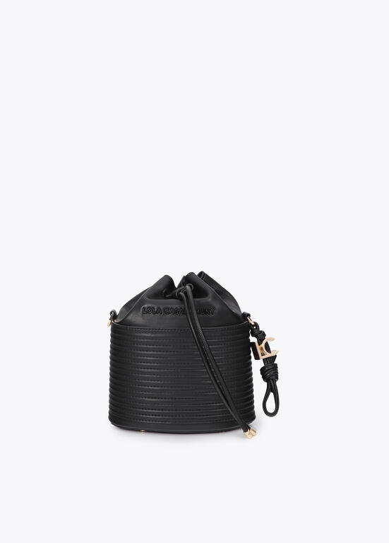 Bolso Judas rayas acolchadas Lola Casademunt negro