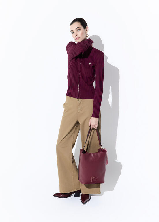 Shopper con pompones Lola Casademunt Burdeos