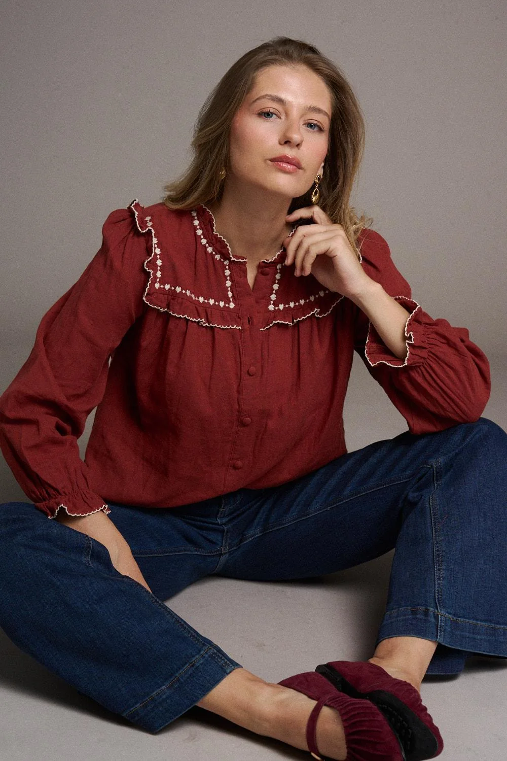 Blusa Estampada Rosa Polin et moi Rojo