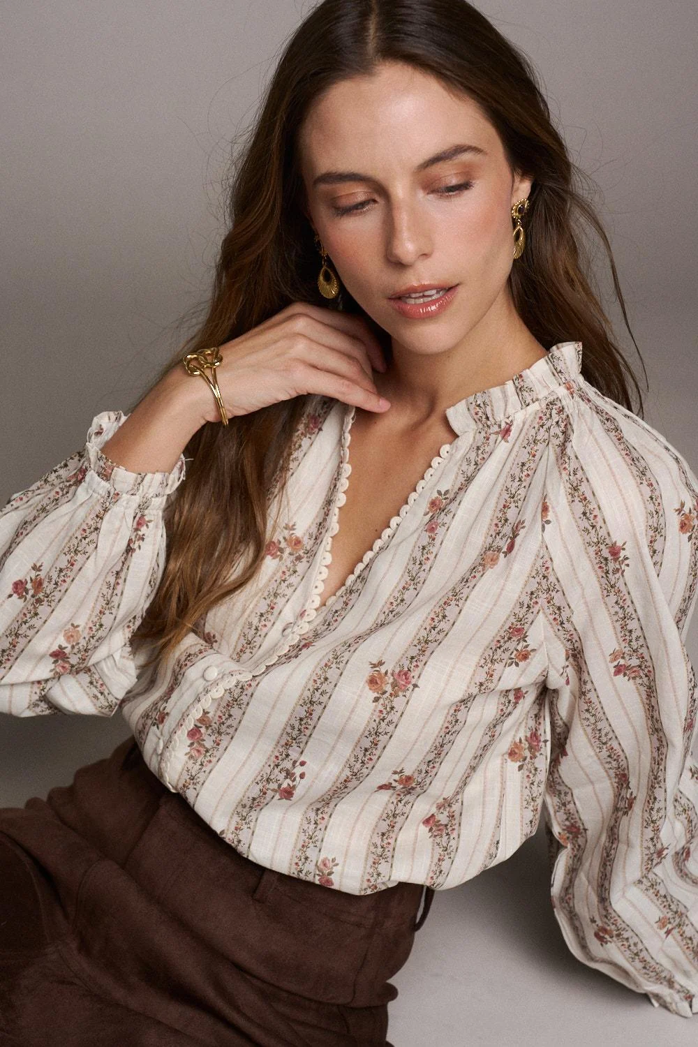 Blusa Estampado Floral Clementina Polin et moi blanco