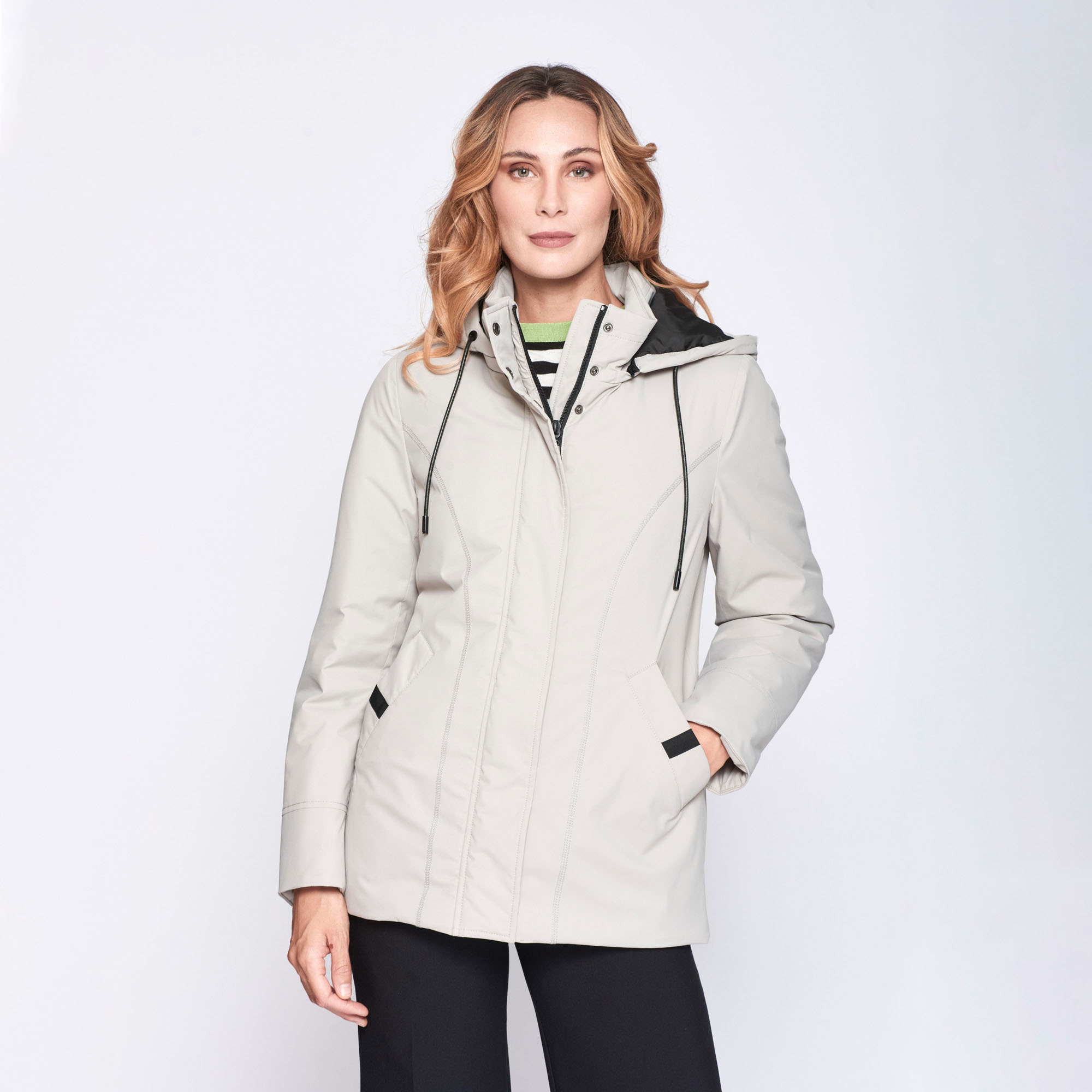 Parka impermeable corta Rever Mile piedra