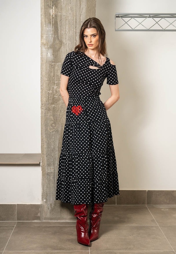 Falda Lunares Wonder Soul Animosa negro