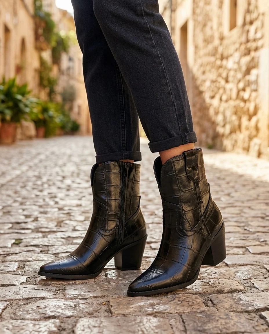 Bota campera polipiel Baja Buonarotti negro