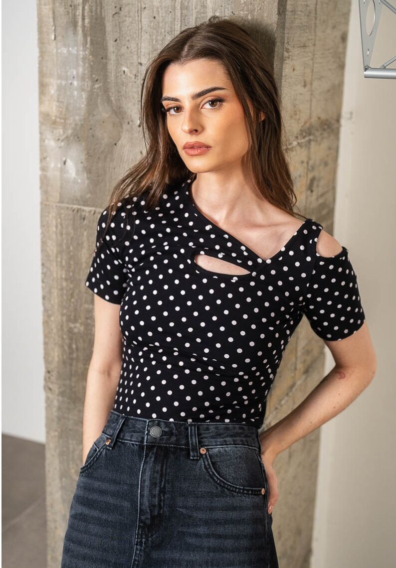 Camiseta Lunares Wonder Soul Animosa negro