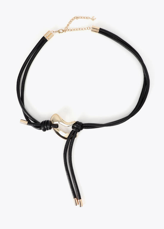 Cinturón nudo hebilla irregular Lola Casademunt negro