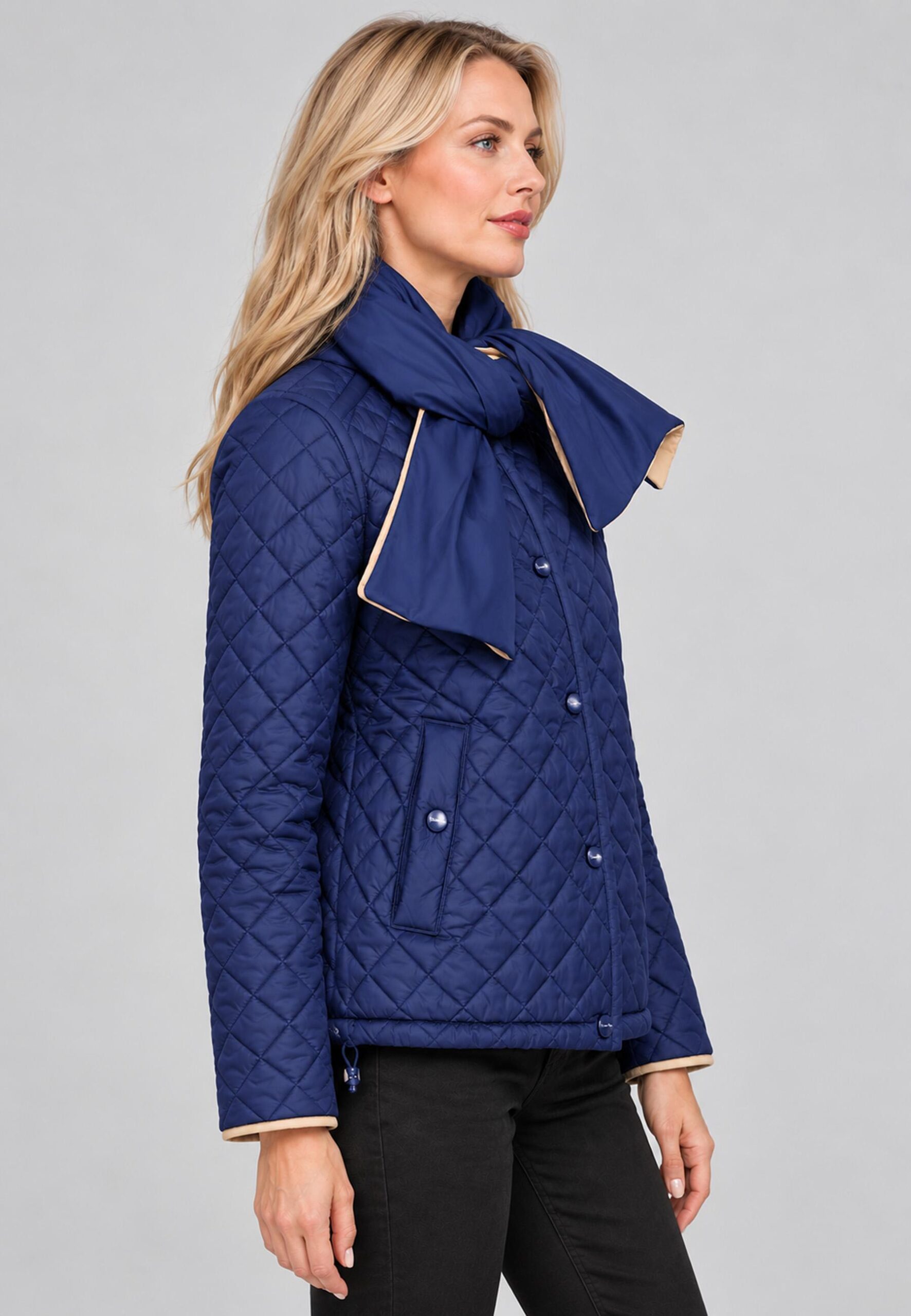 Parka corta reversible Dandara azul marino